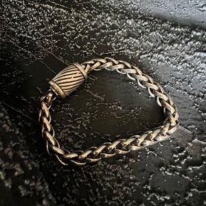 Stainless steel Yurman style heavy bravelet with magnetic clip-8”